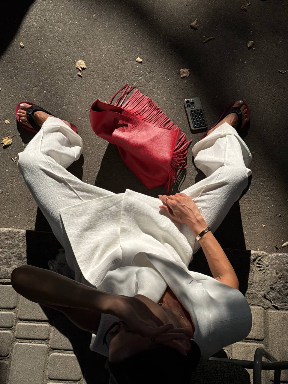 Сумка RIGfringe Mini червона фактурна шкіра