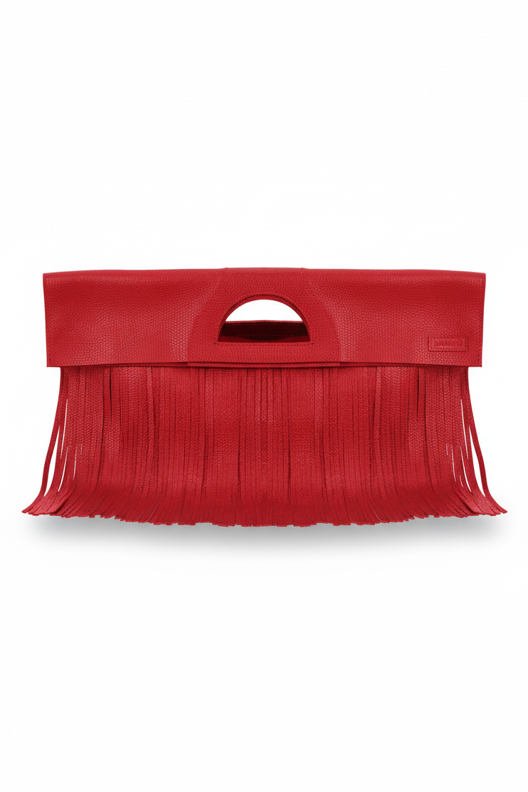 Сумка RIGfringe Mini червона фактурна шкіра