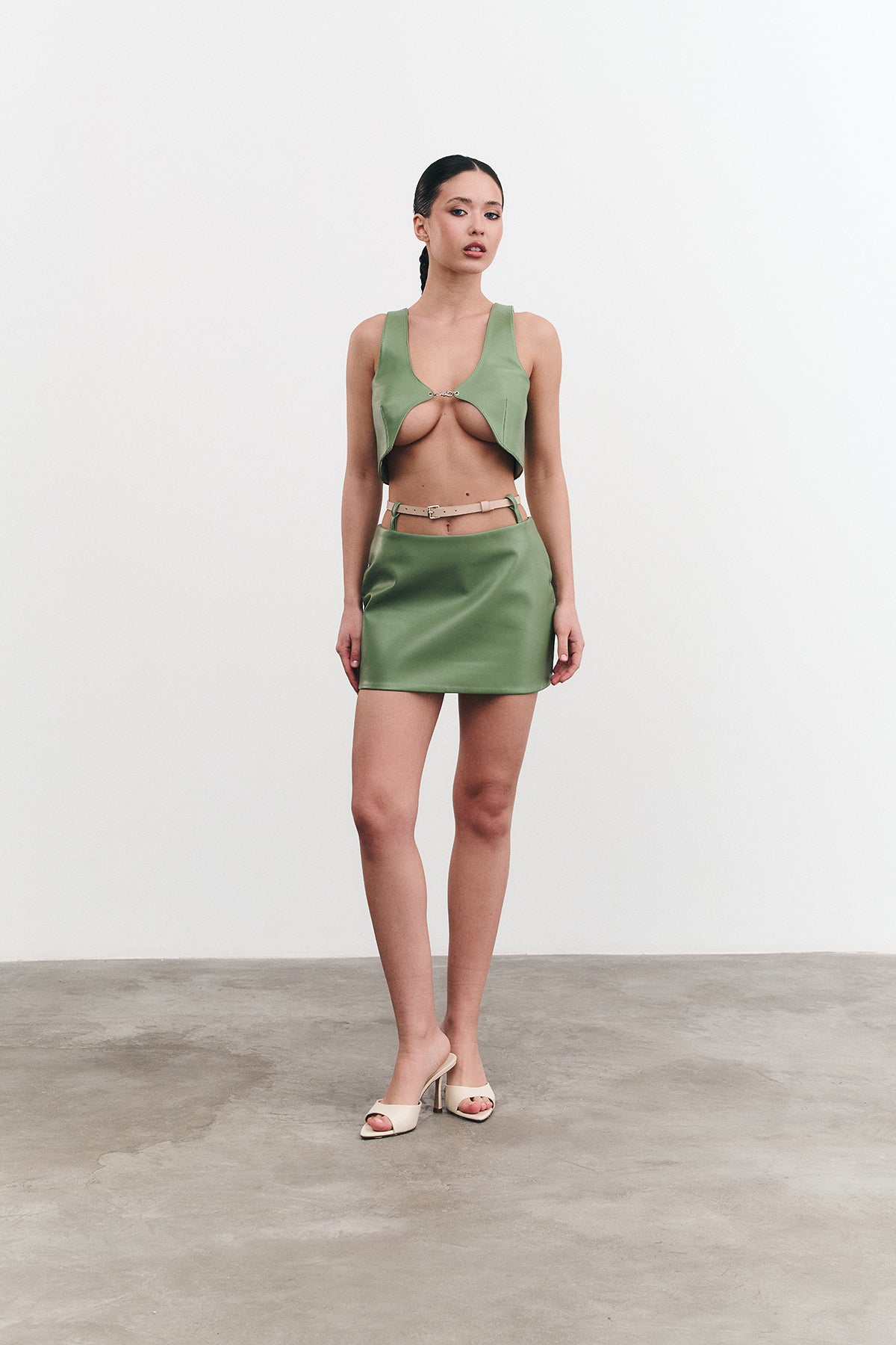 Спідниця THEA з поясом зелена