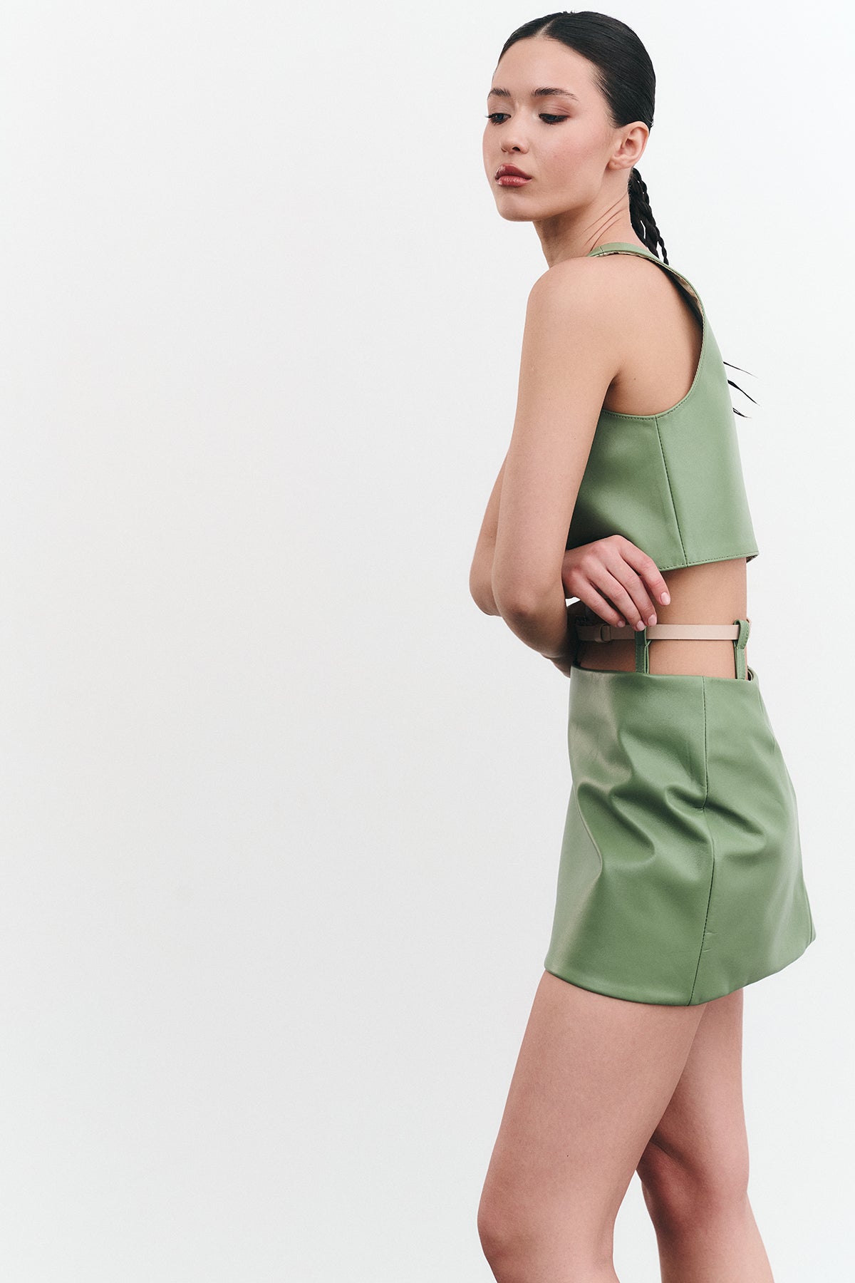 Спідниця THEA з поясом зелена