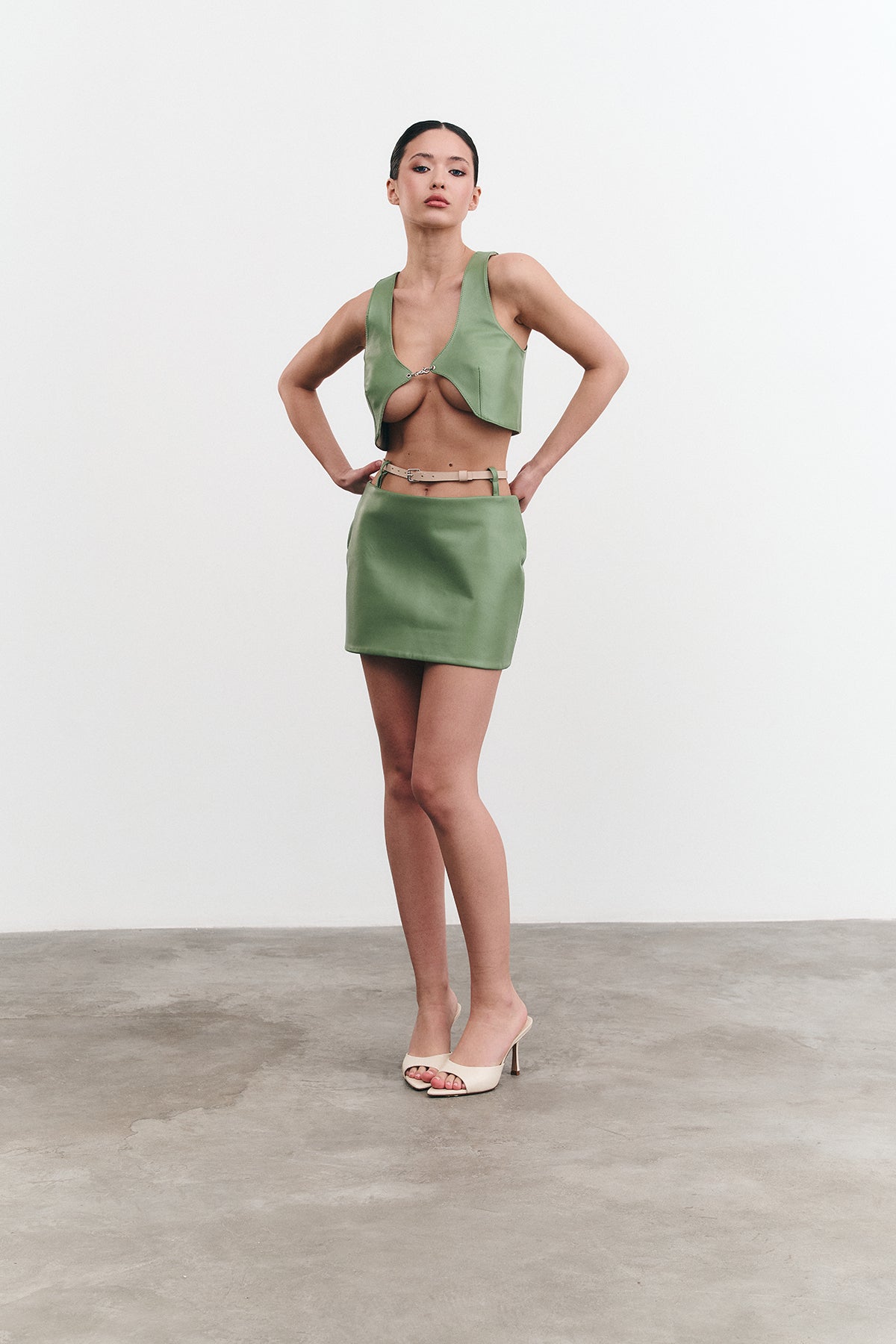 Спідниця THEA з поясом зелена